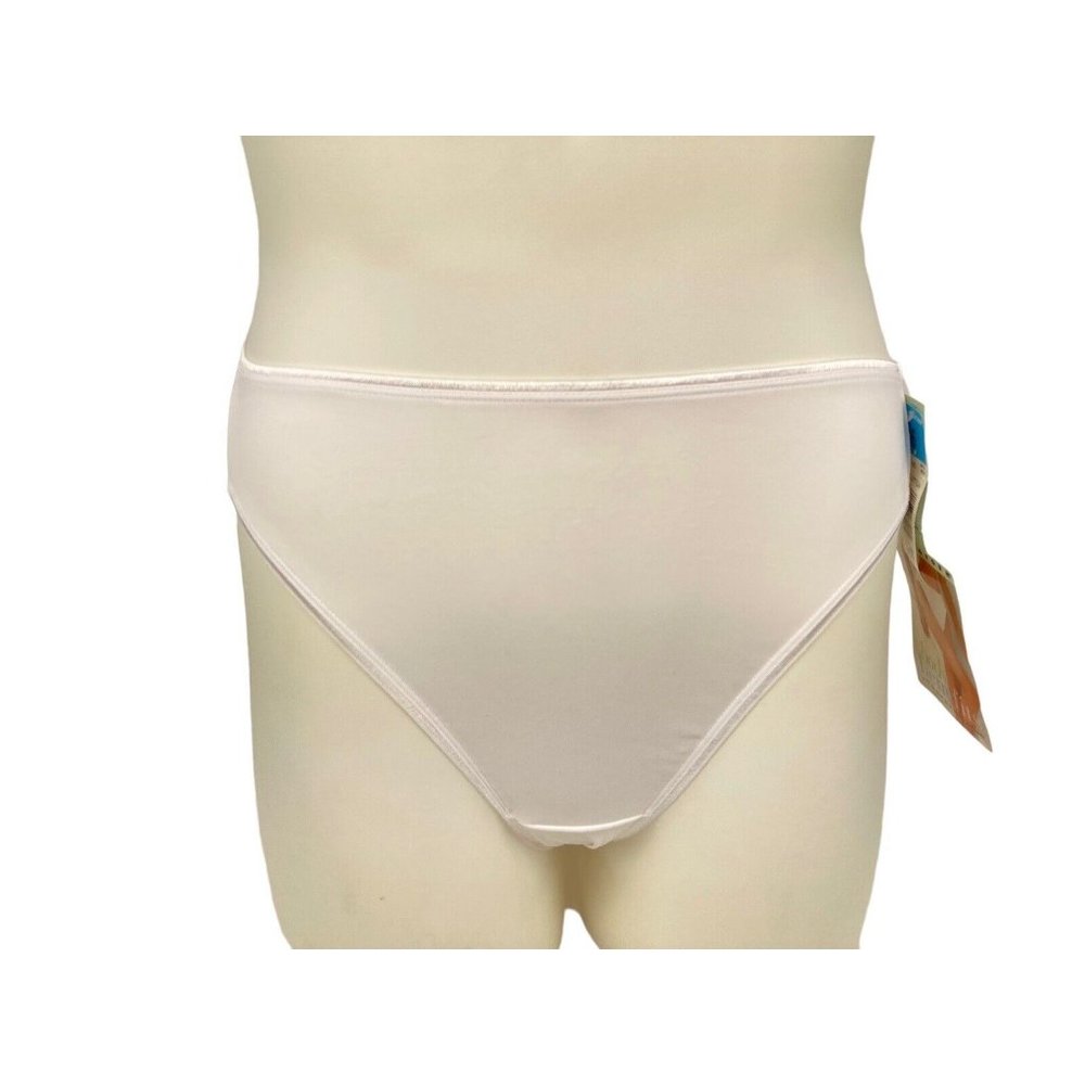 *NOS Vintage Maidenform Nylon Silky Panty Size 6 White Hi Leg Brief Sissy 40530
